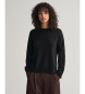 Gant Round-necked jumper in very fine black sheep's wool