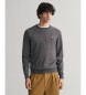 Gant Round-necked jumper in very fine grey sheep's wool