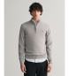 Gant Very fine sheep's wool pullover with grey half zip