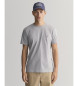 Gant T-shirt aderente con scudo grigio