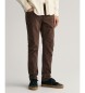 Gant Rjave hlače iz mehkega kepra Regular Fit