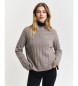 Gant Wool Pullover With Straight Ribbed Collar and Wide Ribbed Neck grey