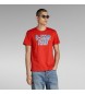 G-Star 3D pikčasta majica rdeča