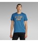 G-Star T-shirt 3D à pois bleu