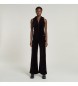 G-Star Wide leg velvet jumpsuit black