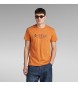 G-Star T-shirt com vários logótipos, cor de laranja