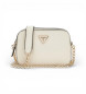Guess Bolsa de ombro bege Mini Noelle Saffiano