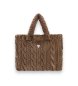 Guess Brown braided synthetic fur Ilde bag