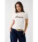 Guess Cream white beaded logo t-shirt