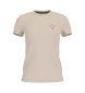 Guess Elastisch T-shirt met klein beige driehoekig logo