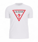 Guess Biała koszulka z trójkątnym logo