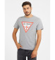 Guess T-shirt à logo triangulaire gris