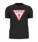 Guess Trikotna majica z logotipom črna