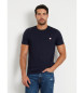 Guess T-shirt blu con logo a triangolo piccolo