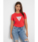 Guess T-shirt com logtipo triangular vermelho