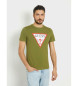 Guess T-shirt vert à logo triangulaire