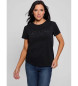 Guess T-shirt con logo in pizzo nero