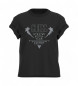 Guess Sleeves Strass T-shirt noir