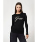 Guess Pullover mit Logo-Strass vorne schwarz