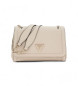 Guess Noelle Saffiano beige shoulder bag