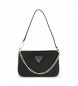 Guess Bolsa de ombro Noelle em saffiano preto