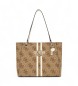 Guess Noelle Tragetasche mit beigem 4G-Logo