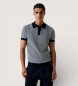 Guess Navy striped knitted polo shirt
