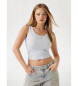 Guess Top sin mangas de punto acanalado blanco