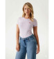Guess T-shirt stretch avec petit logo triangulaire lilas