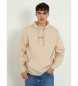 Guess Beigefarbenes Logo-Kapuzensweatshirt