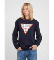 Guess Sweatshirt triangle avec logo bleu marine