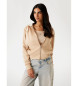 Guess Neopreen sweatshirt met capuchon en ritssluiting beige