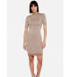 Guess Abito midi in maglia beige con logo 4G