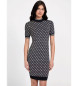 Guess Abito midi in maglia con logo 4G blu navy