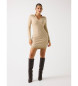 Guess Vestido mini de mezcla de lana con logotipo negro