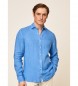 Hackett London Linen Fit Shirt blue