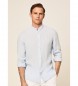 Hackett London Camisa Lino P Fit Slim azul