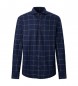 Hackett London Fönsterrandig skjorta marinblå