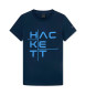 Hackett London Cationoc Grafik-T-Shirt navy