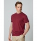 Hackett London Koszulka z napami bordowa