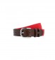 Hackett London Braided Leather Belt red