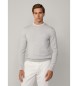 Hackett London Pull en mélange coton/cachemire gris