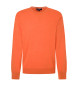 Hackett London Sweter z łatami na łokciach pomarańczowy