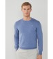 Hackett London Niebieski jedwabny sweter