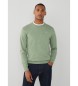 Hackett London Zielony jedwabny sweter