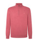 Hackett London Czerwony sweter z zamkiem błyskawicznym