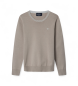 Hackett London Beżowy sweter Tipped Crew
