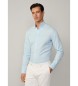 Hackett London Schmal geschnittenes Oxford-Hemd blau