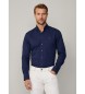 Hackett London Camicia Oxford blu scuro dalla vestibilità slim