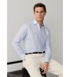 Hackett London Chemise en lin Ess bleu